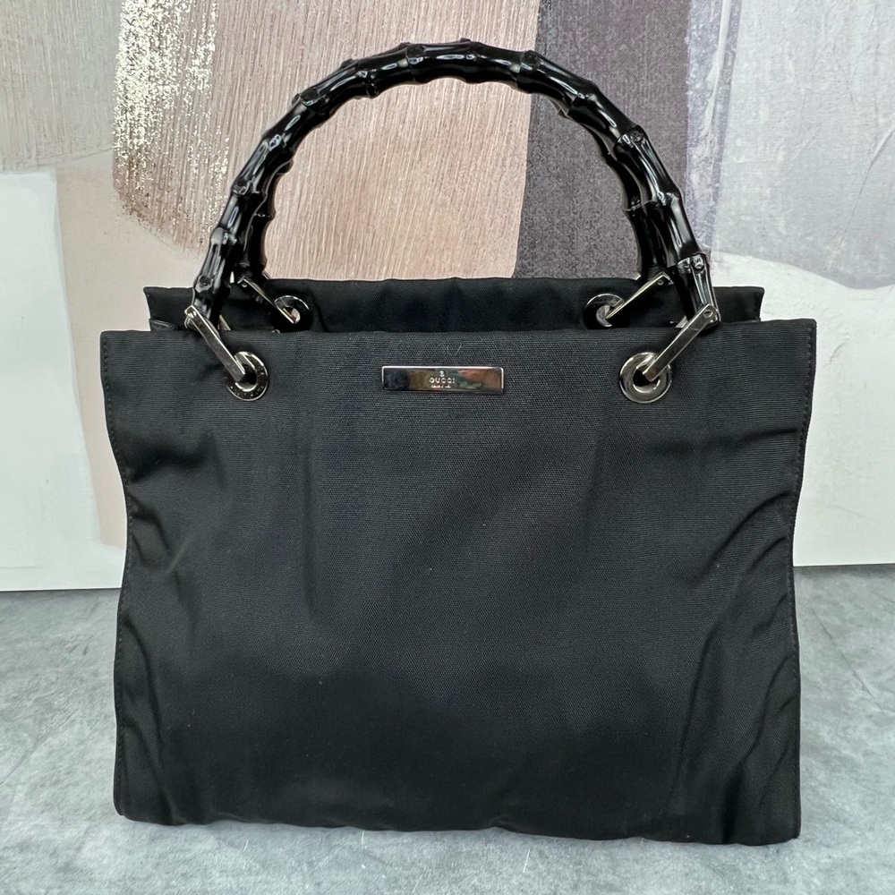 Gucci Black Tote Bag with Bamboo Handles - Picture 2 of 16